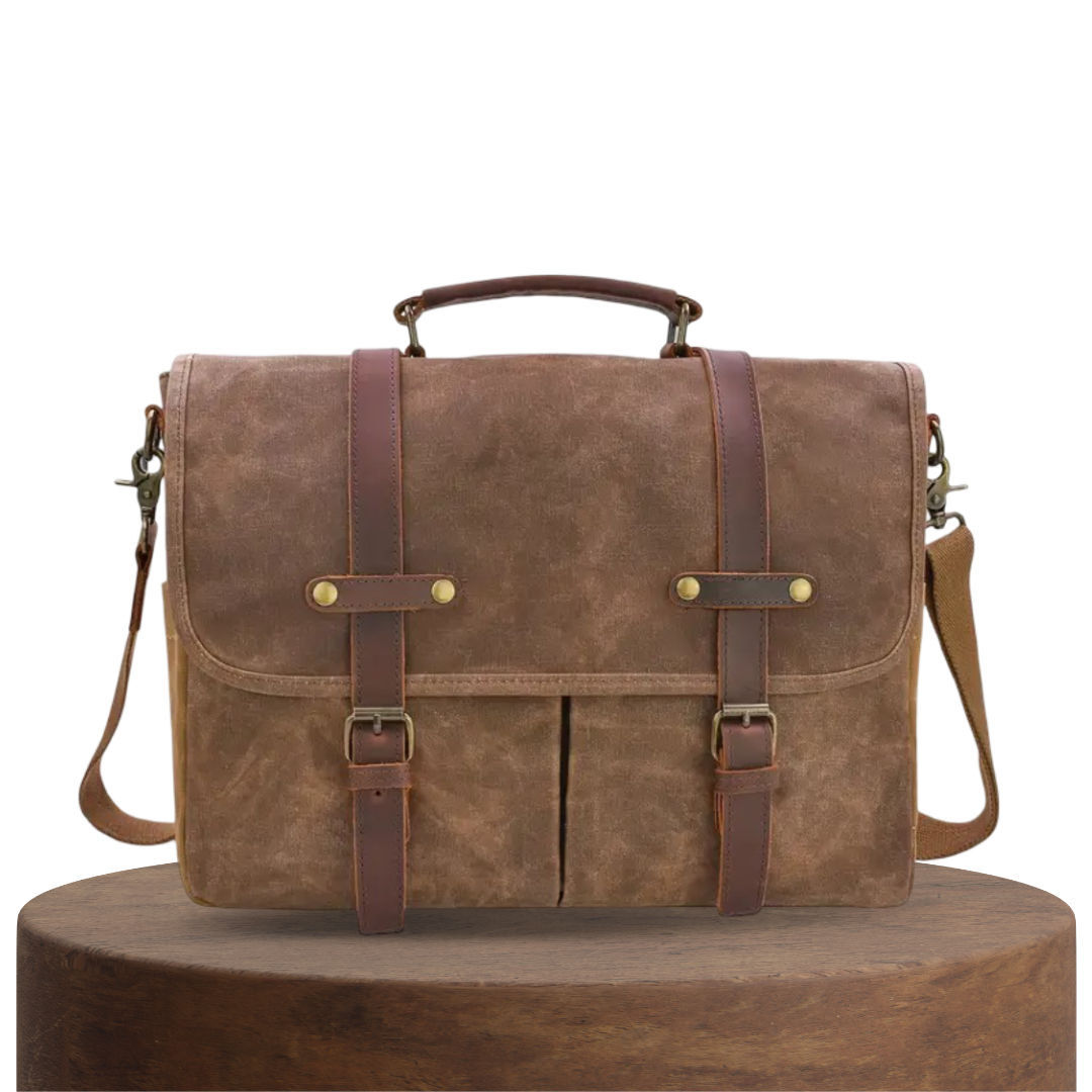 Noah | Vintage Canvas Messenger with Leather Straps