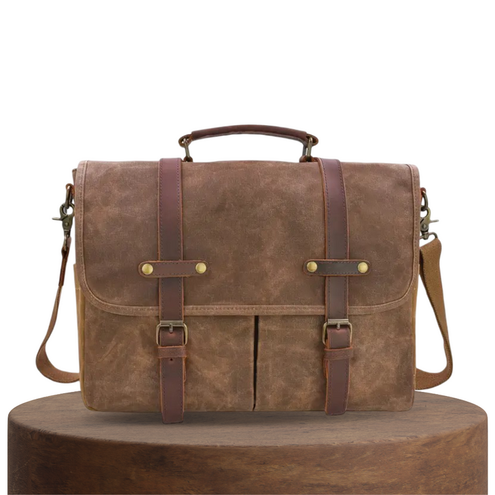 Noah | Vintage Canvas Messenger with Leather Straps