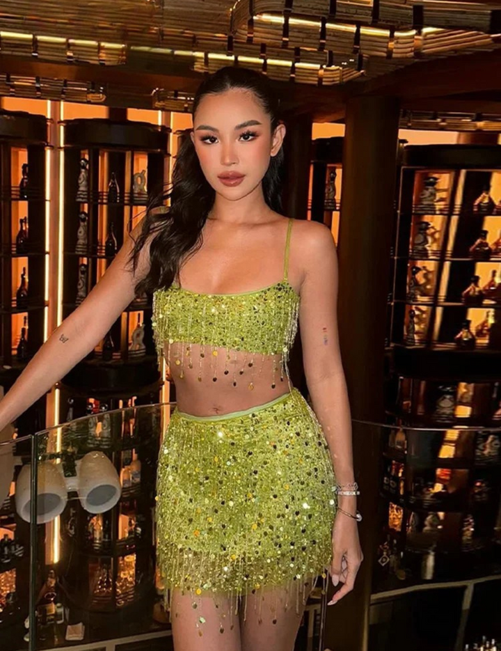 Leilani - Glamorous 2-Piece Beaded Fringe Set