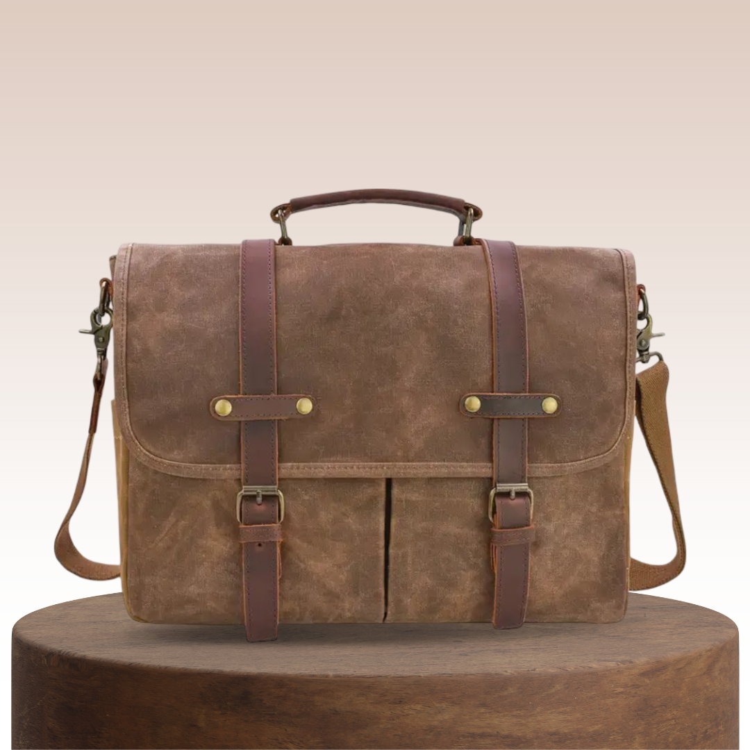 Noah | Vintage Canvas Messenger with Leather Straps