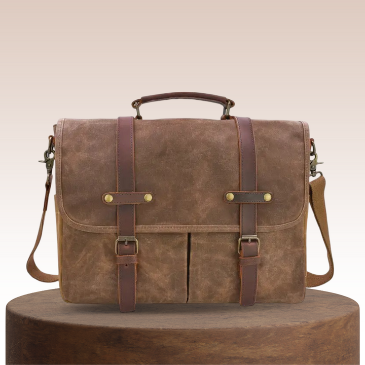 Noah | Vintage Canvas Messenger with Leather Straps
