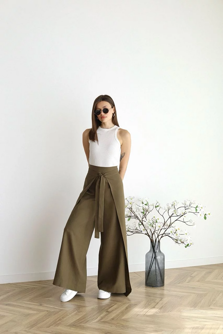 ROXY - WIDE LEG LINEN PANTS