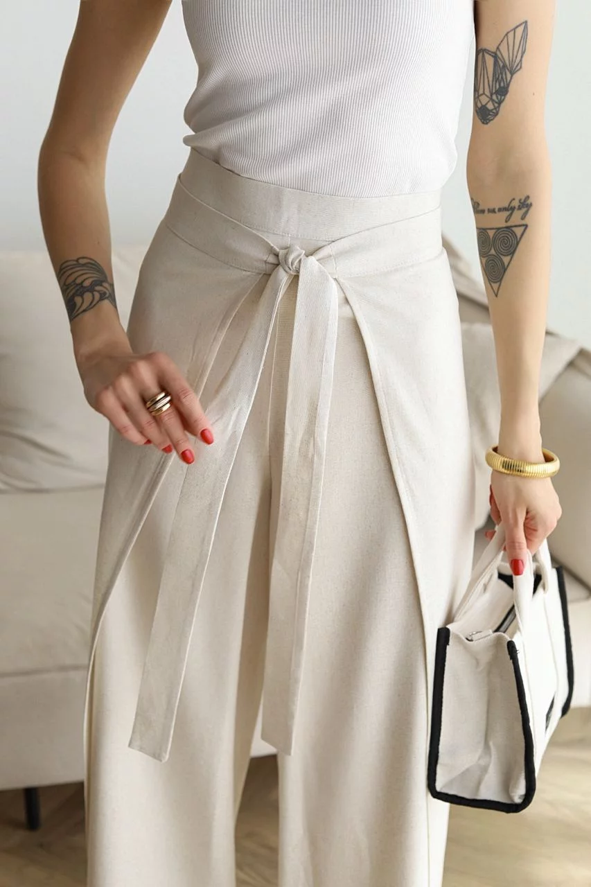 ROXY - WIDE LEG LINEN PANTS