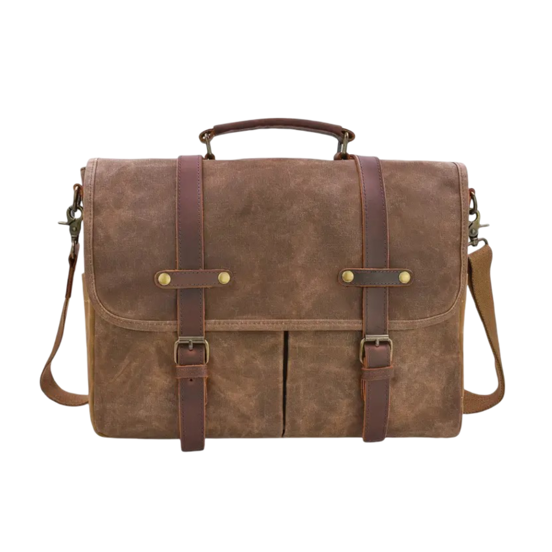 Noah | Vintage Canvas Messenger with Leather Straps