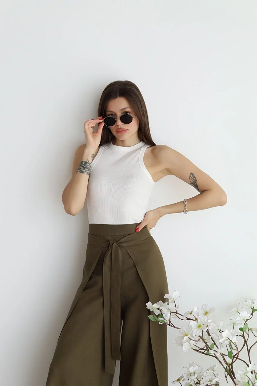 ROXY - WIDE LEG LINEN PANTS