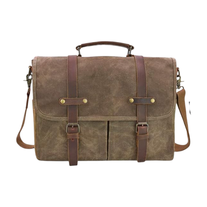 Noah | Vintage Canvas Messenger with Leather Straps