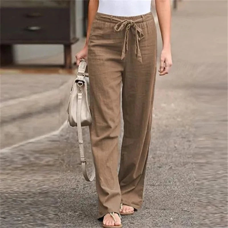 INGRID - STRETCH LINEN TROUSERS