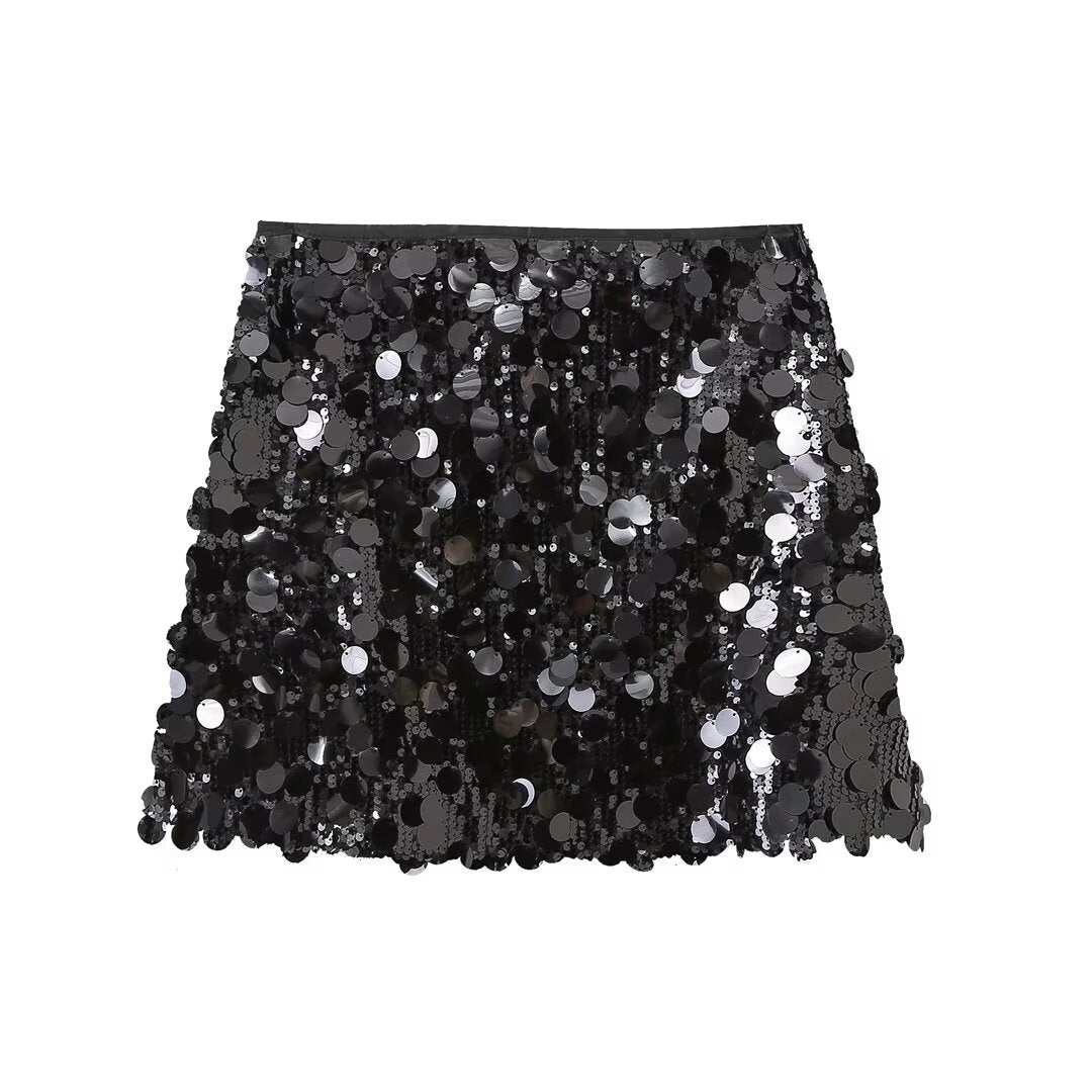 Londyn - Sparkling Black Sequin Mini Skirt