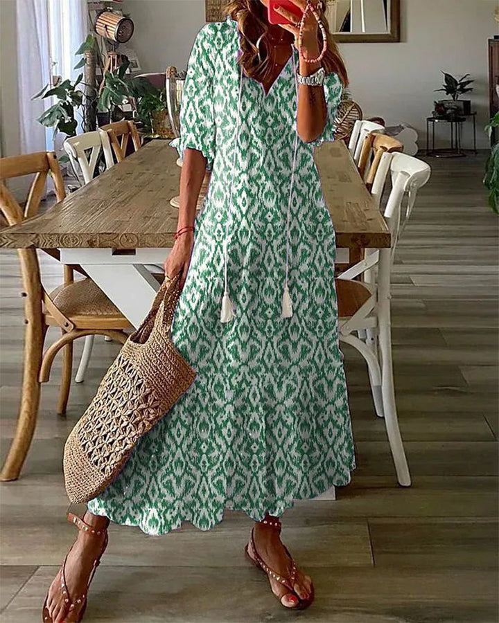 NAYA - BOHEMIAN SMOCKED WAIST DRESS