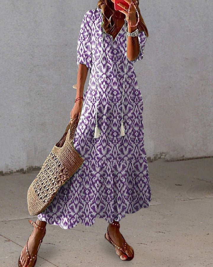 NAYA - BOHEMIAN SMOCKED WAIST DRESS
