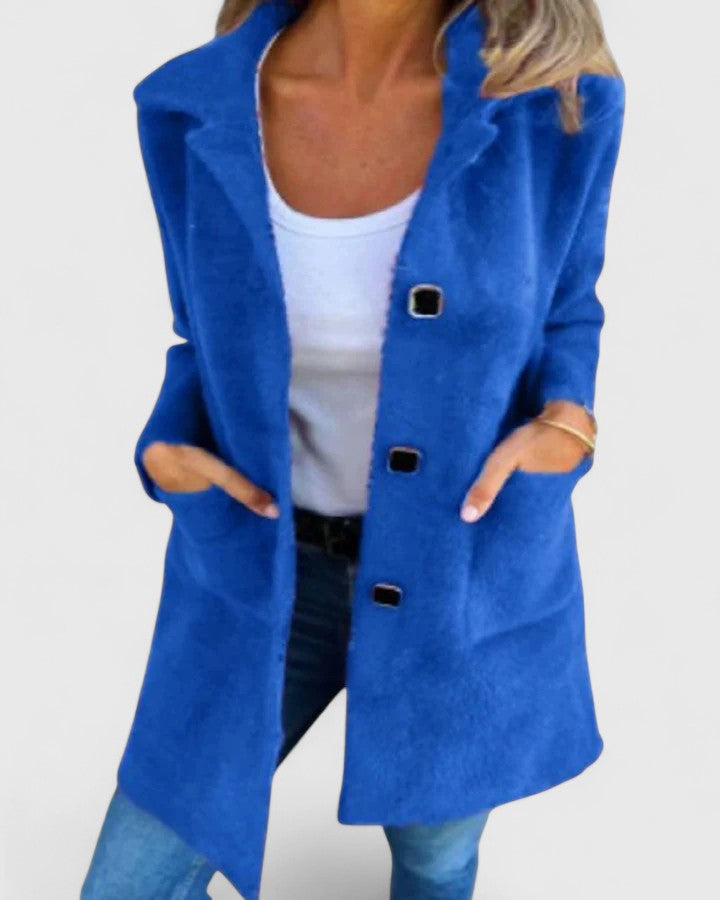 ASHTINE - CHIC VELVETY WINTER COAT