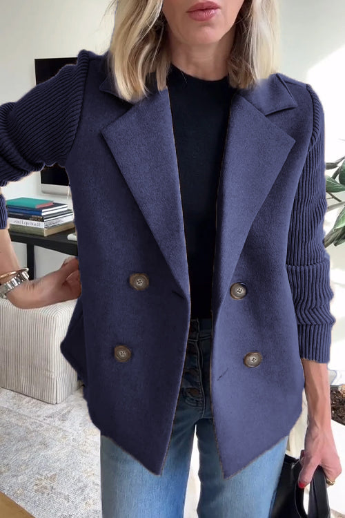 SORELLE™ | Elegant Knit-Sleeve Blazer