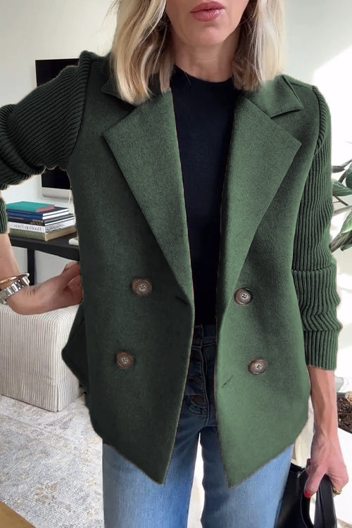 SORELLE™ | Elegant Knit-Sleeve Blazer