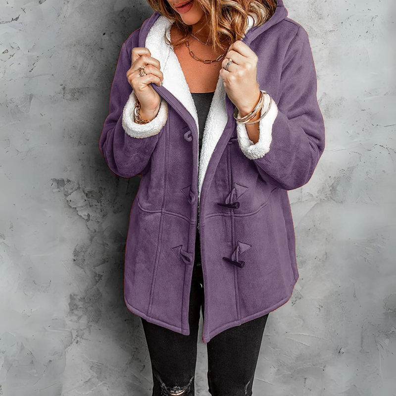 TENLEY - WARM HOODED BUTTON-UP COAT