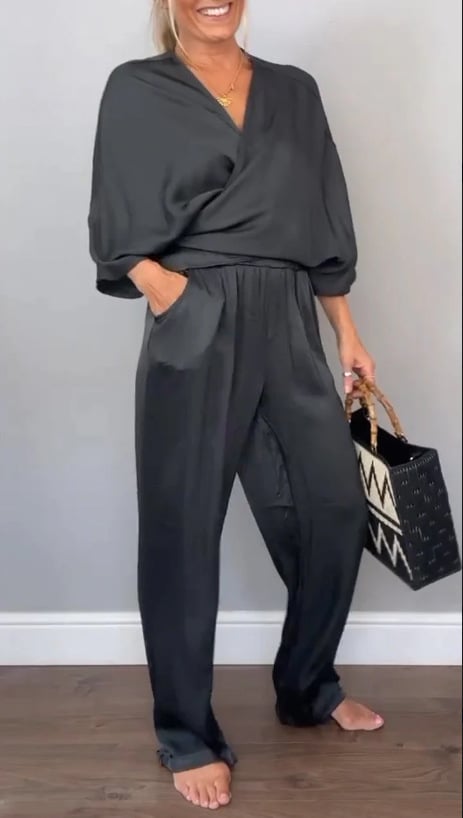 BALENA - FULL SIZE WRAP SURPLICE TOP AND PANTS
