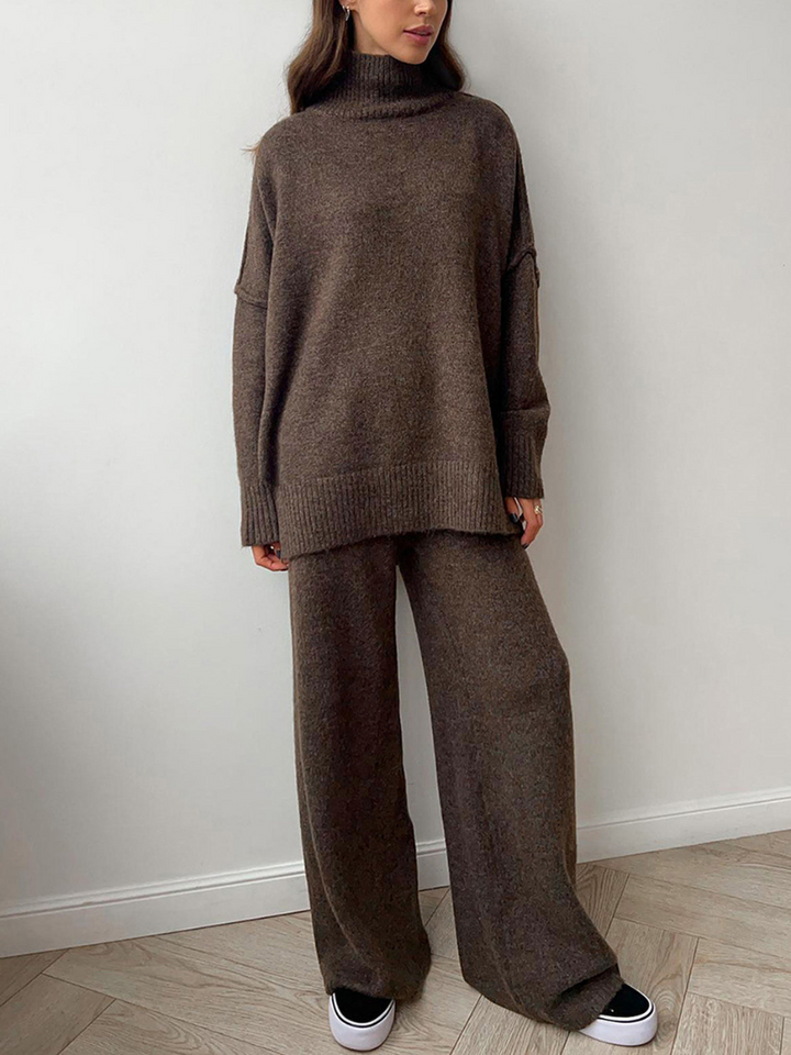 LAURIE - PLAIN TURTLENECK SWEATER & PANTS SET