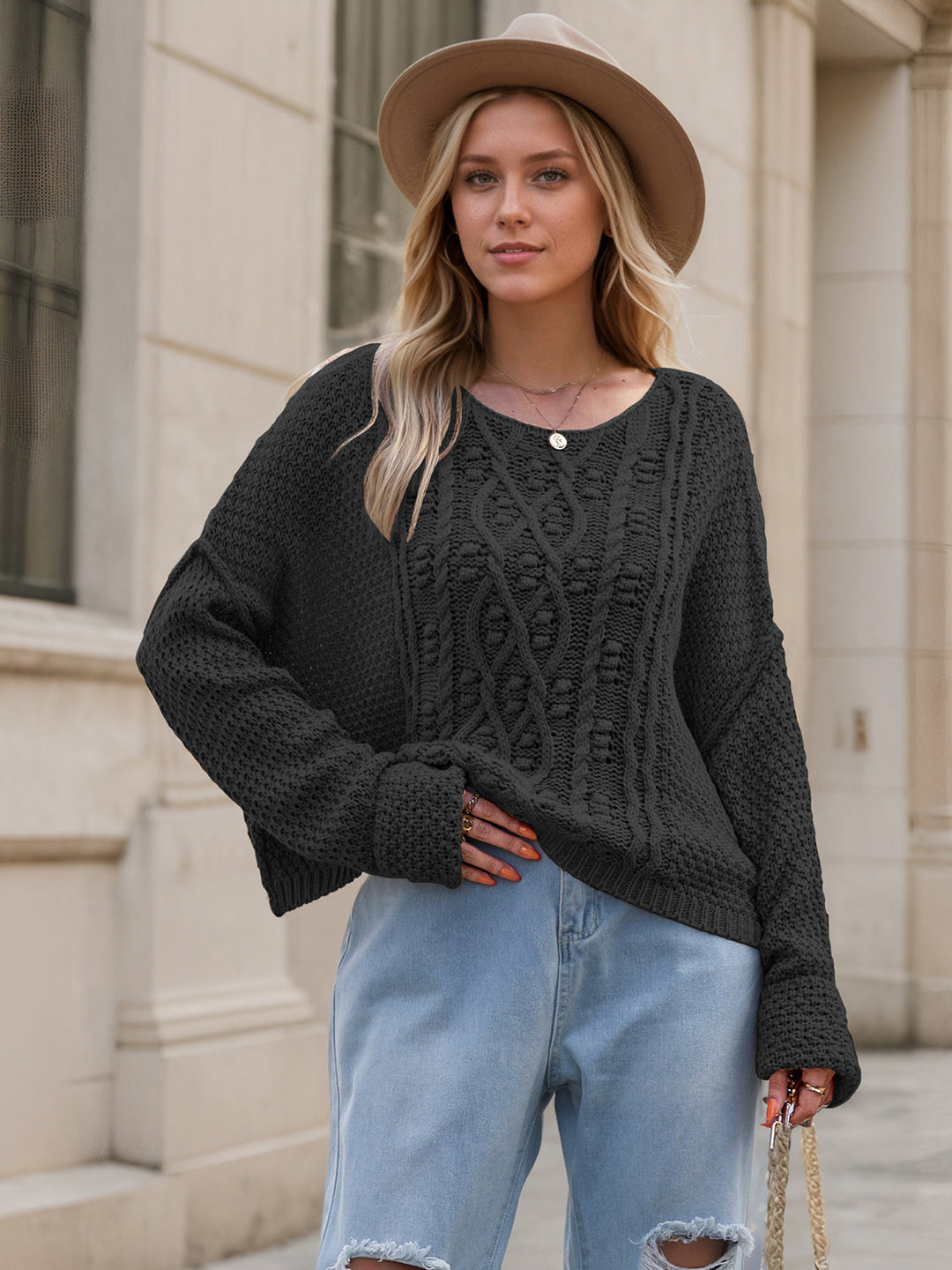 Ruth | Dropped Shoulder Long Sleeve Sweater