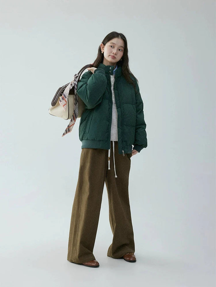 Rhea | High Button-Collar Puffer Jacket