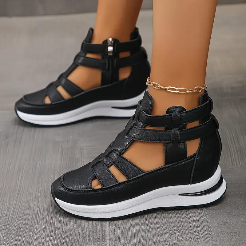 BAILA - TRENDY COMFY WEDGE SANDAL WITH ZIPPER