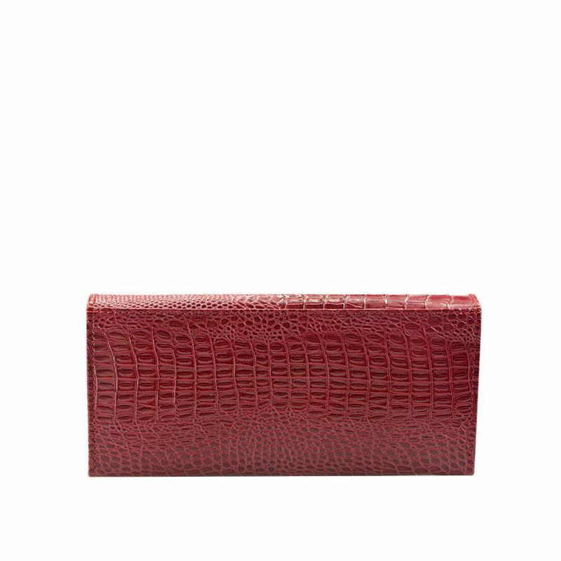 EVANGELINE - CROC-EMBOSSED LEATHER WALLET