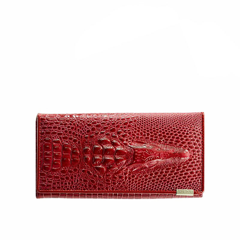 EVANGELINE - CROC-EMBOSSED LEATHER WALLET