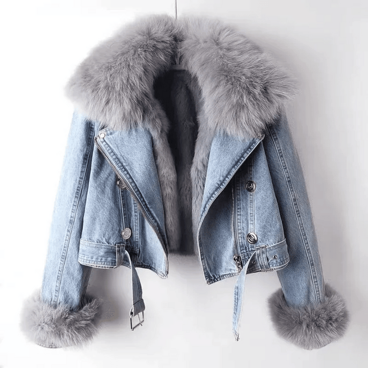 Livia | Classic Denim Fur Jacket