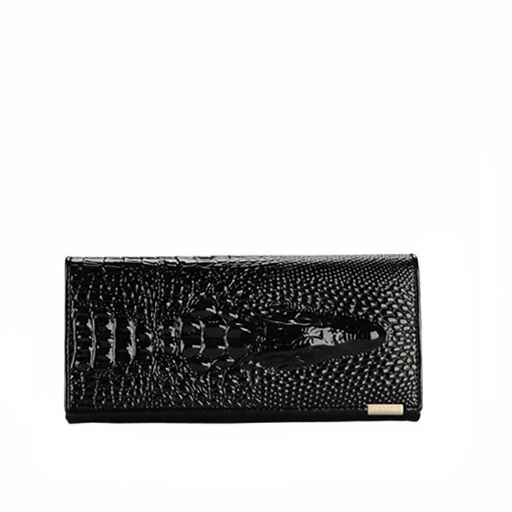 EVANGELINE - CROC-EMBOSSED LEATHER WALLET