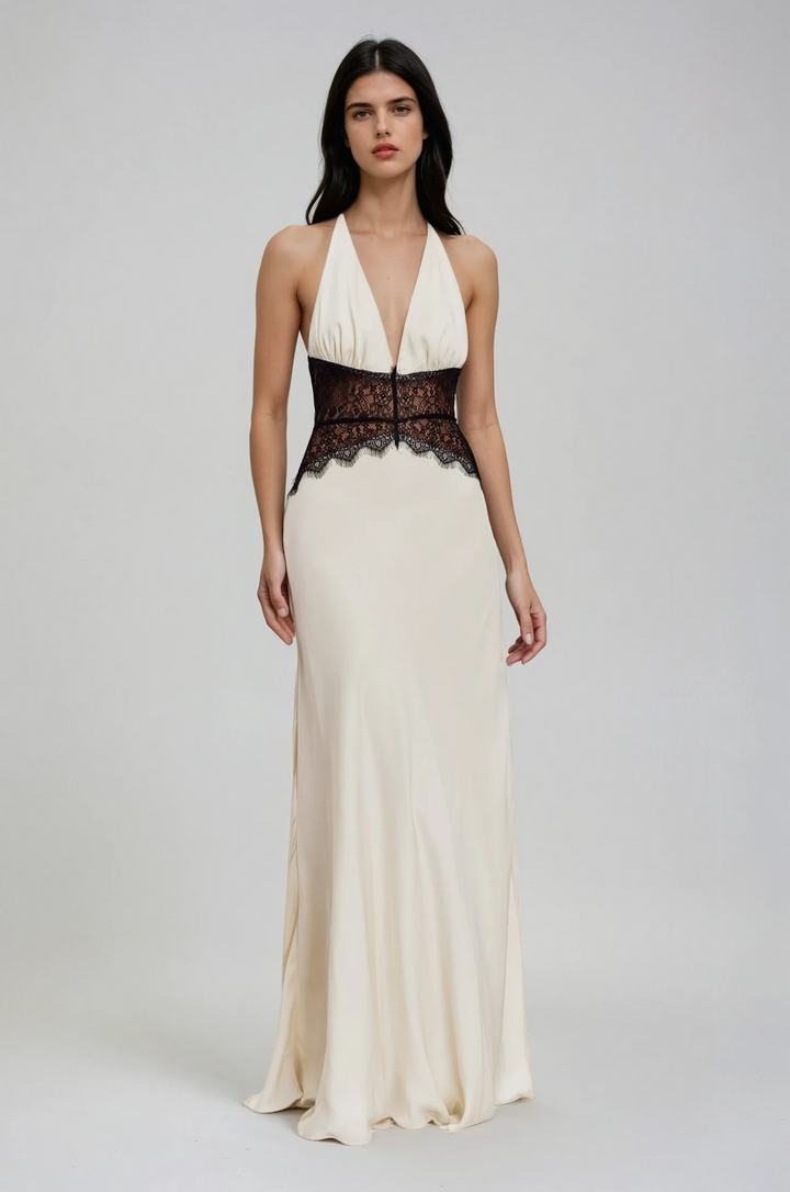 KEILANI - ELEGANT HALTER NECK BACKLESS GOWN