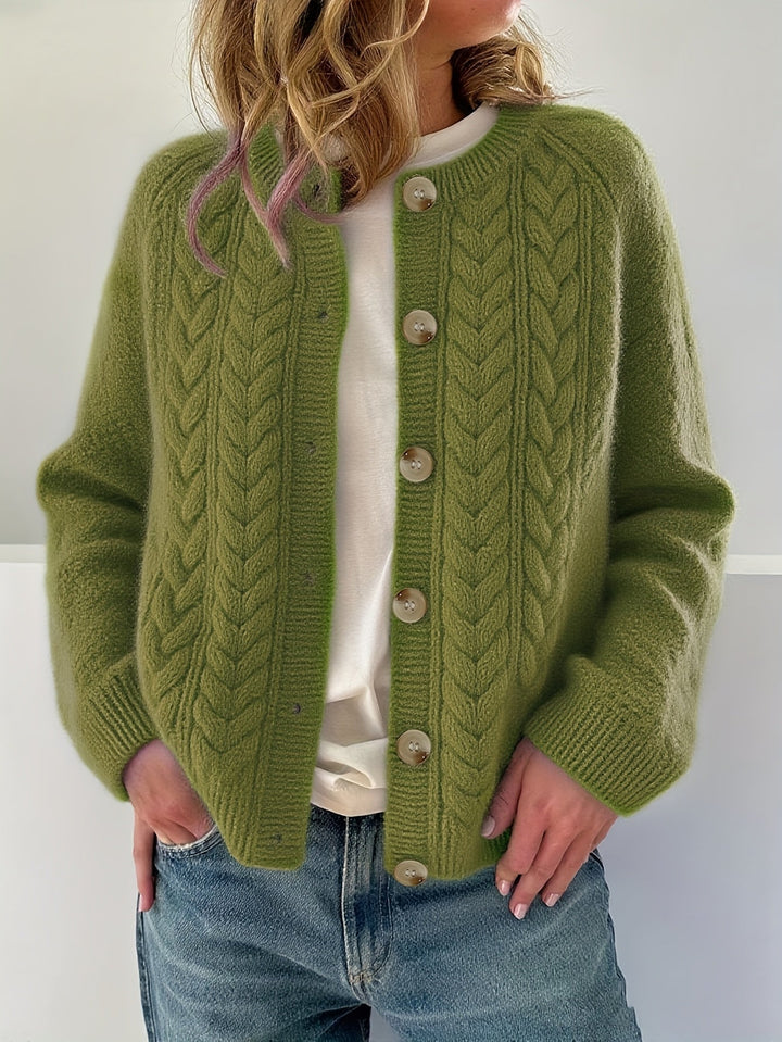 AMETHYST - CHIC BRAIDED STITCH CARDIGAN