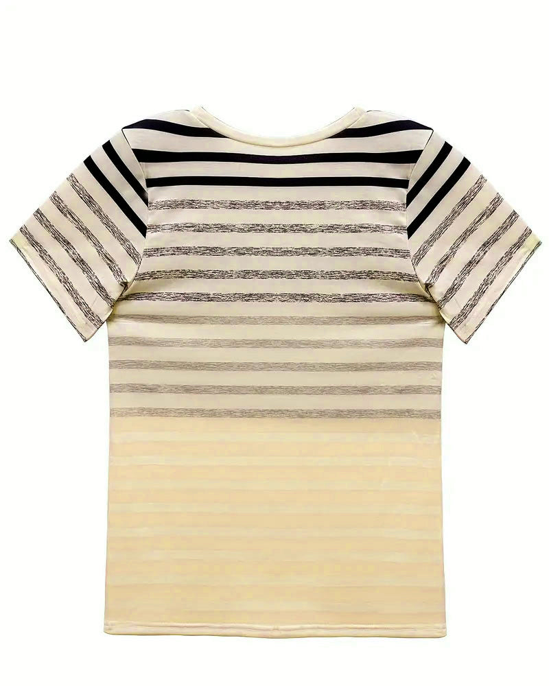 CAMILA - STRIPED CREW NECK T-SHIRT