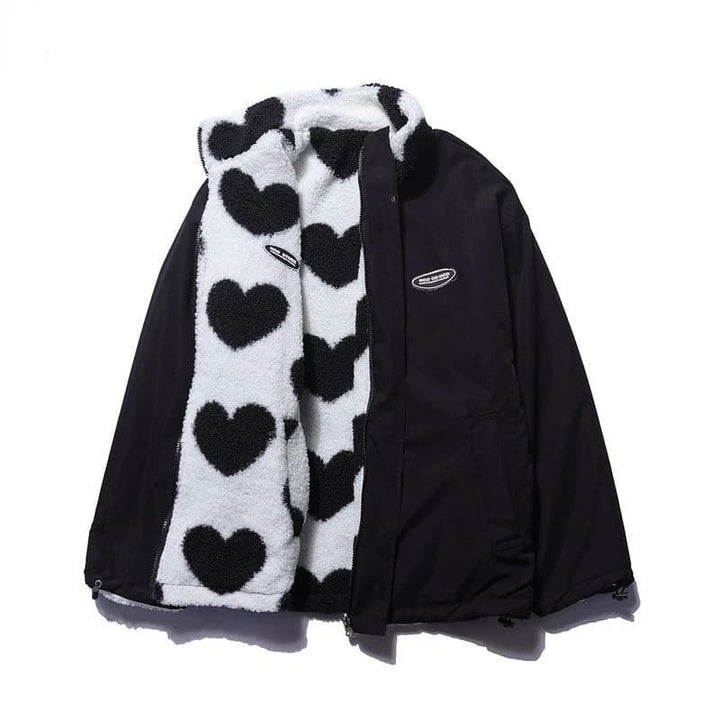 KATHRYN - HEART PRINT REVERSIBLE JACKET