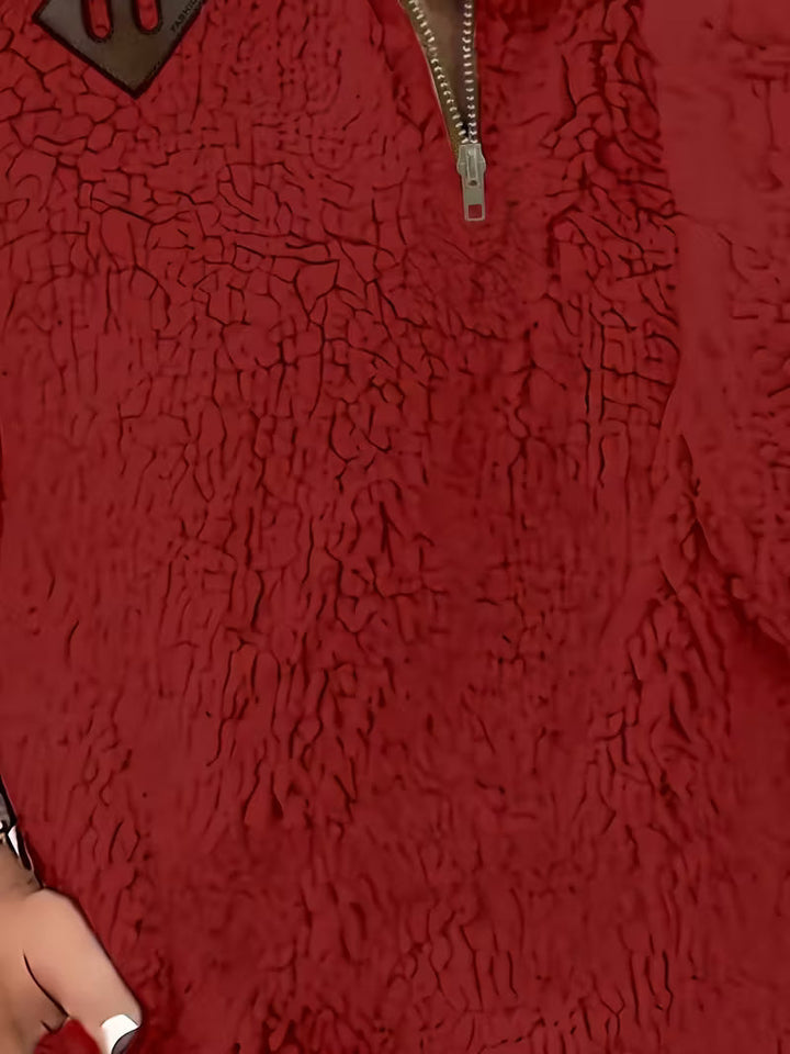 KORI - VELVET FEEL ZIP-UP SWEATER