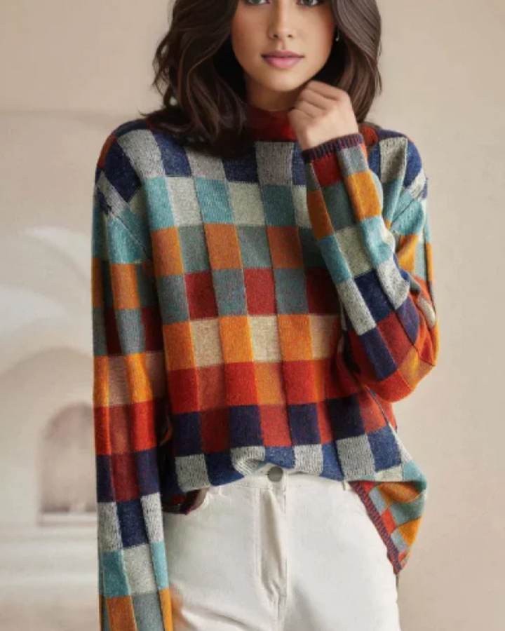 DAPHNE - CASHMERE PATCHWORK SWEATER