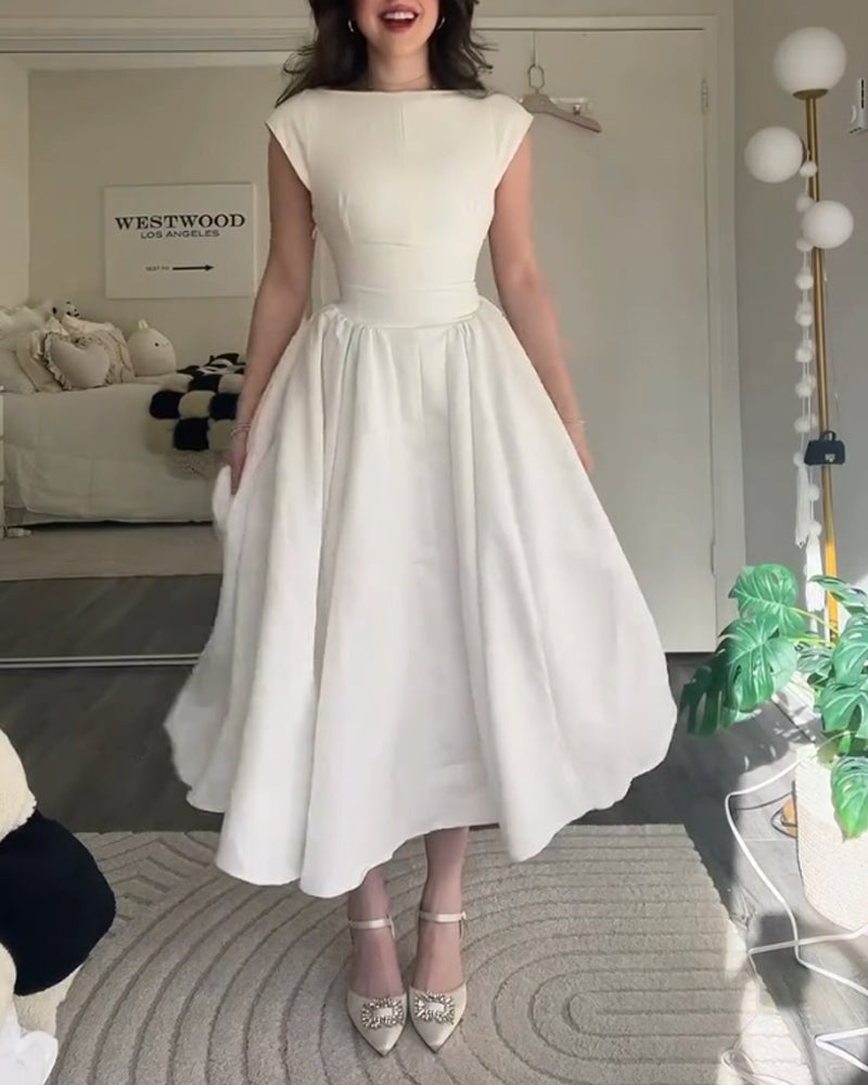 SHERYL - CLASSY SOLID COLOR FASHION DRESS