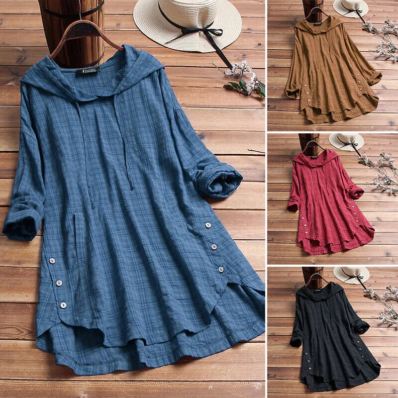 MARGERYN - HOODED LONG SLEEVE DRESS