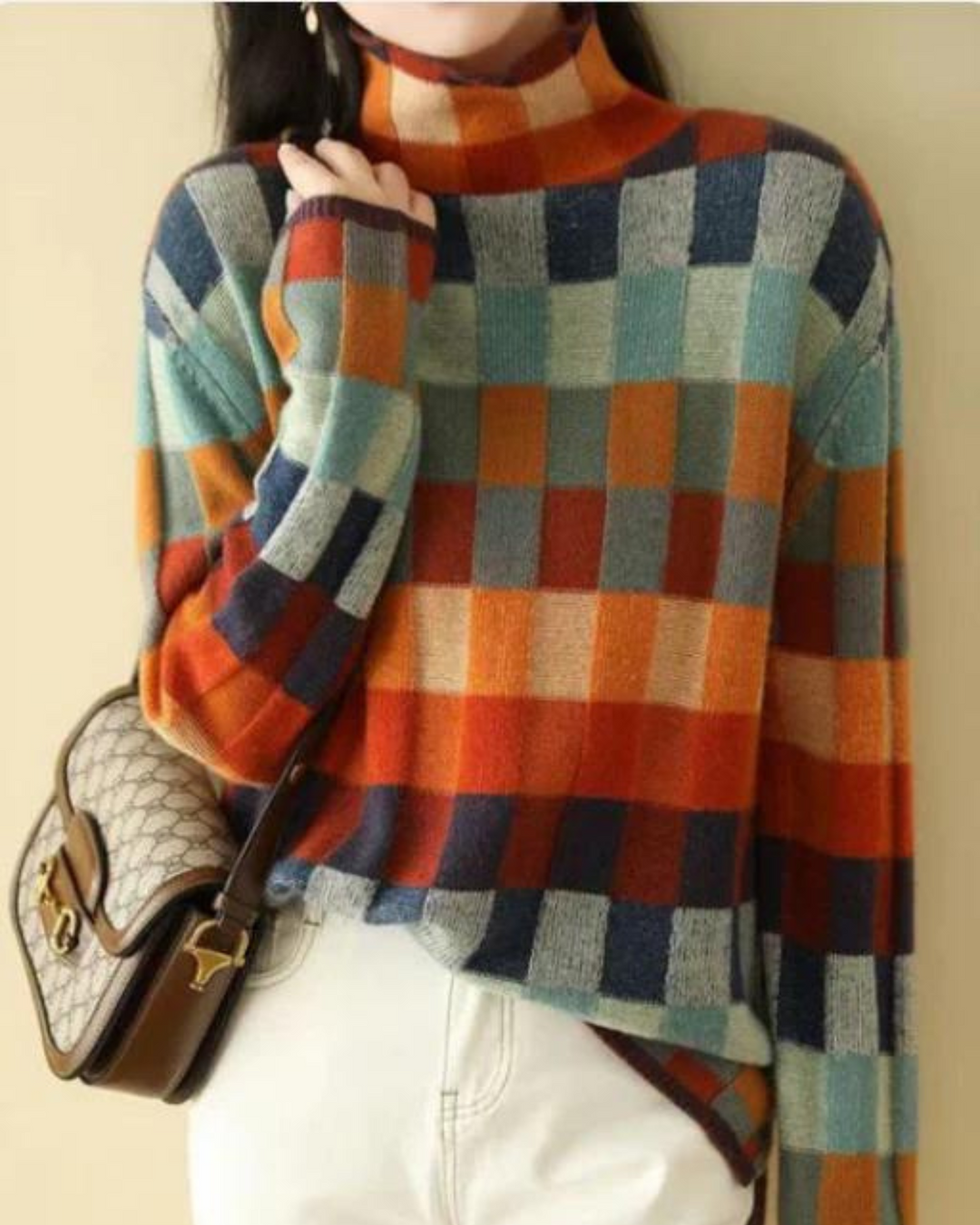 DAPHNE - CASHMERE PATCHWORK SWEATER