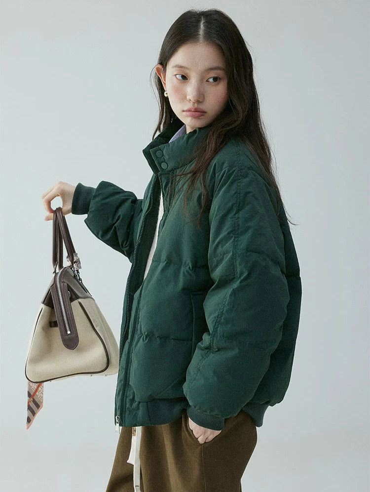 Rhea | High Button-Collar Puffer Jacket