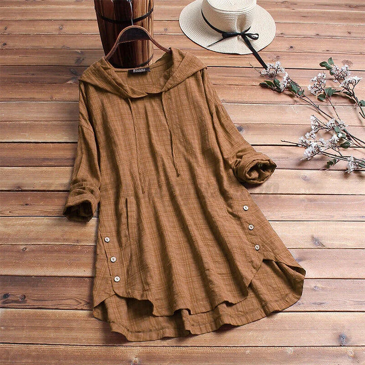 MARGERYN - HOODED LONG SLEEVE DRESS