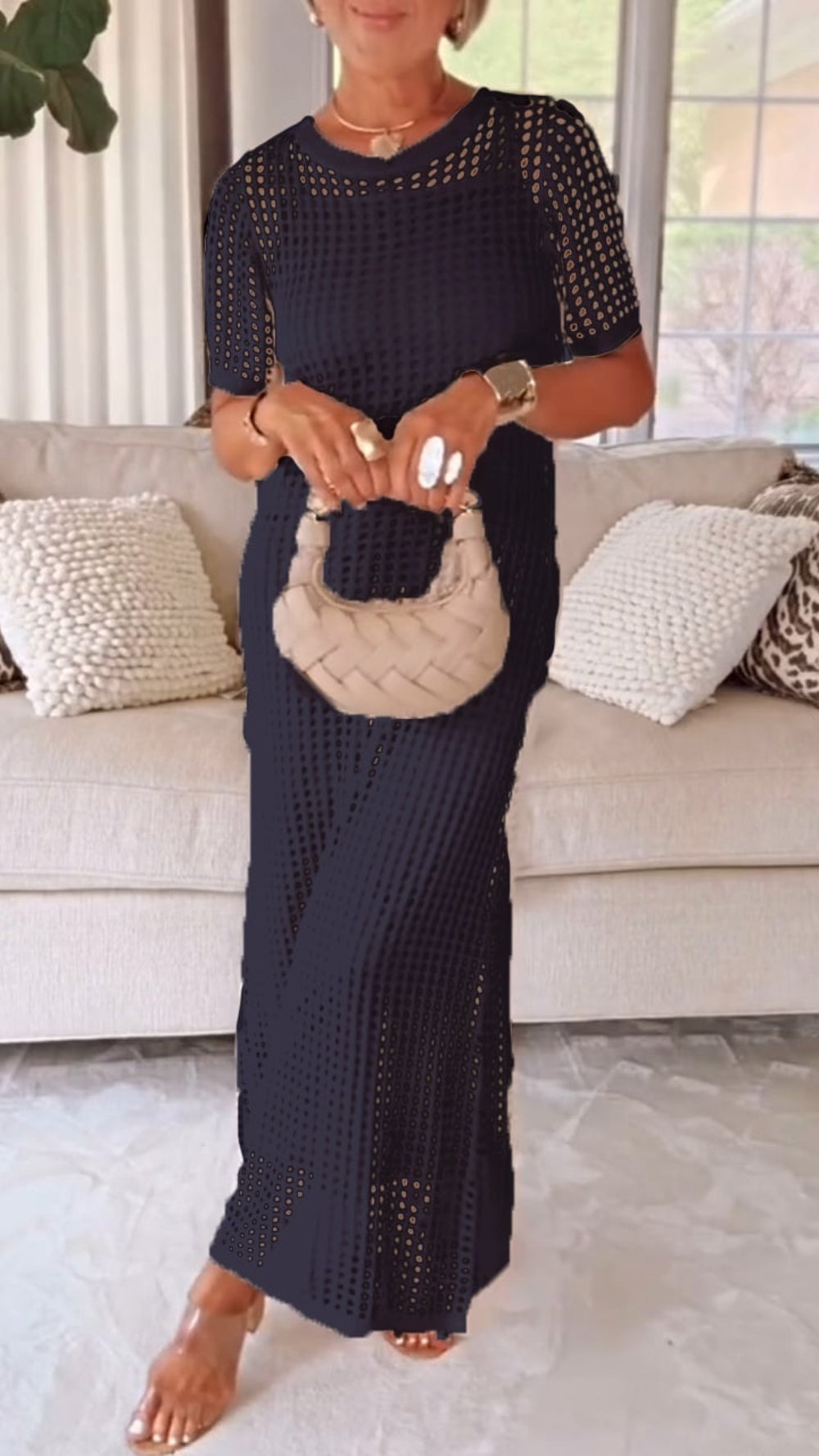 SONYA - ICONIC SHEER MESH KNIT DRESS SET