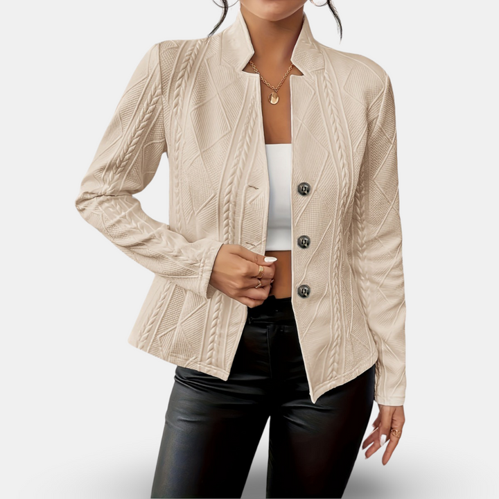IVORY - WOVEN KNIT BLAZER