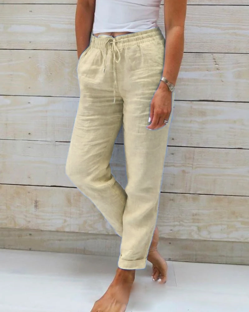 Allison | Luxe Cotton-Linen Tailored Trousers