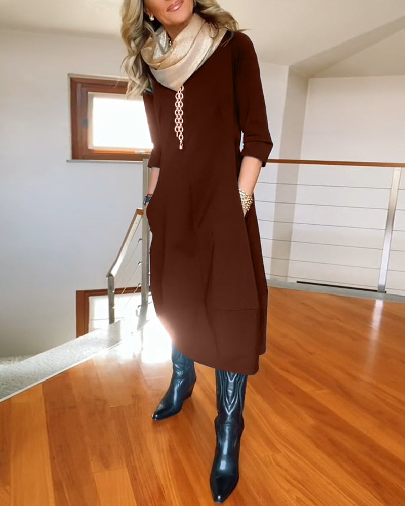 CARLENE - SOPHISTICATED SLIMMING EFFECT DRESS