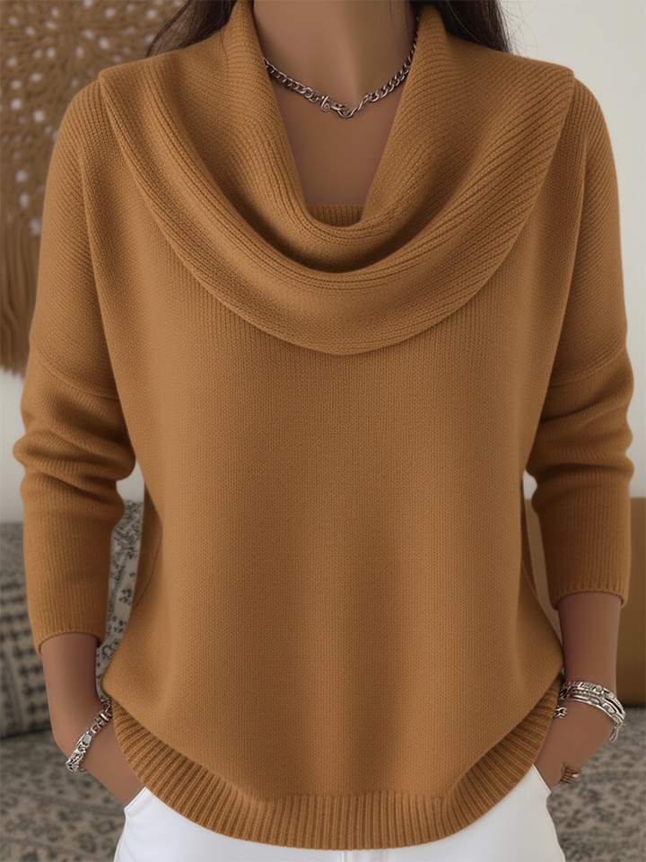 CATERINA - GENTLE FOLD SLOUCHY COLLAR SWEATER