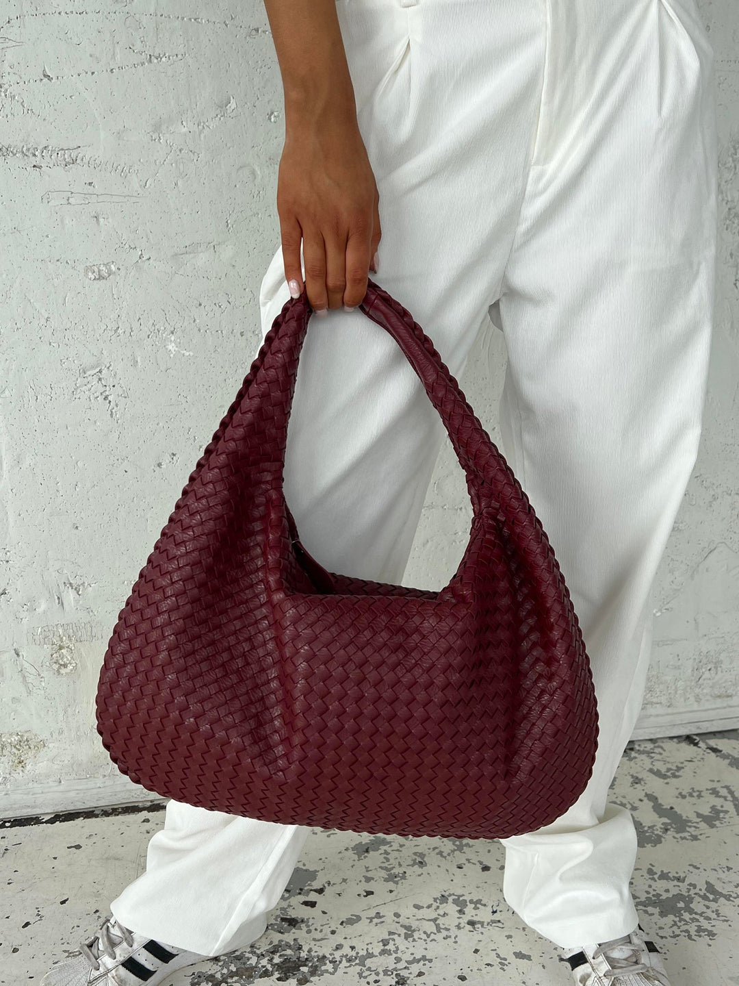 BIANCA - WOVEN LEATHER TOTE BAG