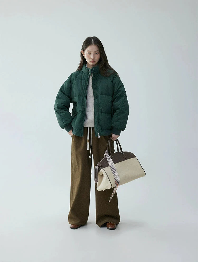 Rhea | High Button-Collar Puffer Jacket