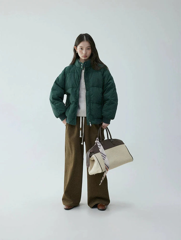 Rhea | High Button-Collar Puffer Jacket