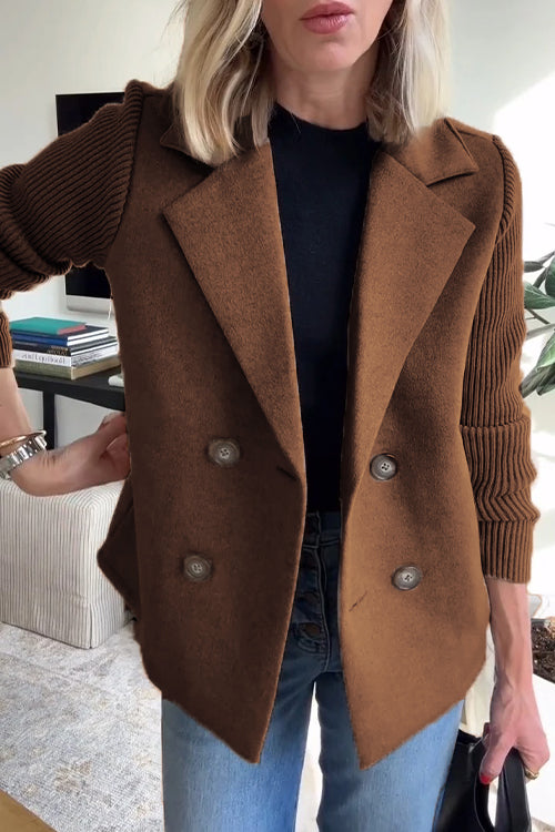 SORELLE™ | Elegant Knit-Sleeve Blazer