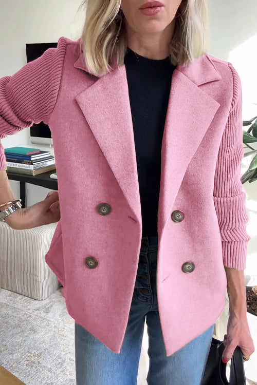 SORELLE™ | Elegant Knit-Sleeve Blazer