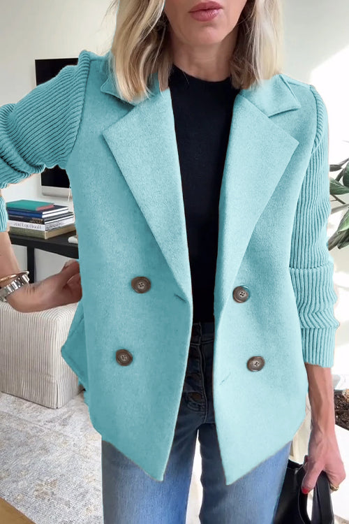 LEONORA - CONTEMPORARY KNIT-SLEEVE SUIT BLAZER