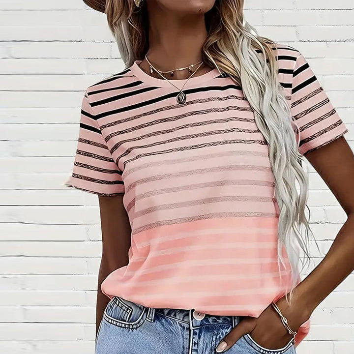 CAMILA - STRIPED CREW NECK T-SHIRT